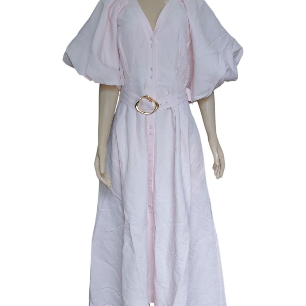 Ajé Portrait Midi Dress in Pastel Pink US Size 4 New with Tags